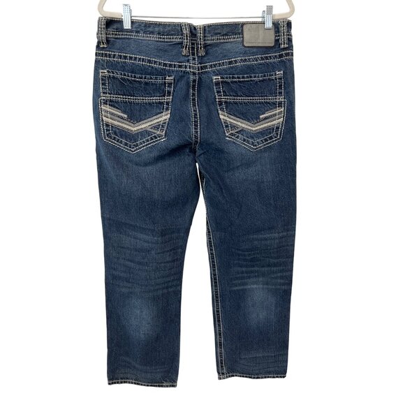 Faded Glory Jeans Size 36x32 Relaxed Straight Dark Wash Authentic Premium Denim - Picture 2 of 8